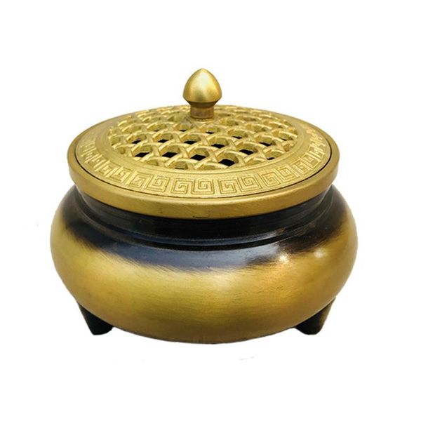 fragrance lamps mini 3-legged incense burner decoration pure copper sandalwood plate household craft decorations
